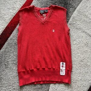 G Star Red Vintage Combat Spencer Knit Sleeveless Vest